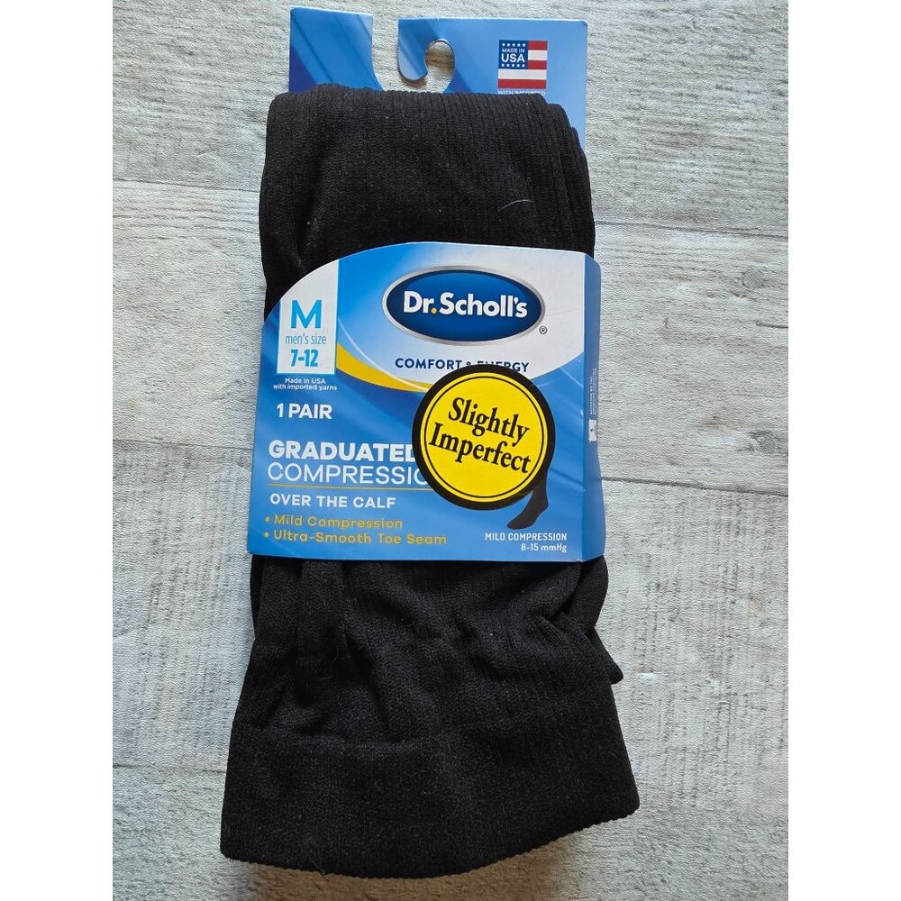 Dr. Scholls Mens Graduated Compression Socks Over The Calf Size M 7-12 Imperfect